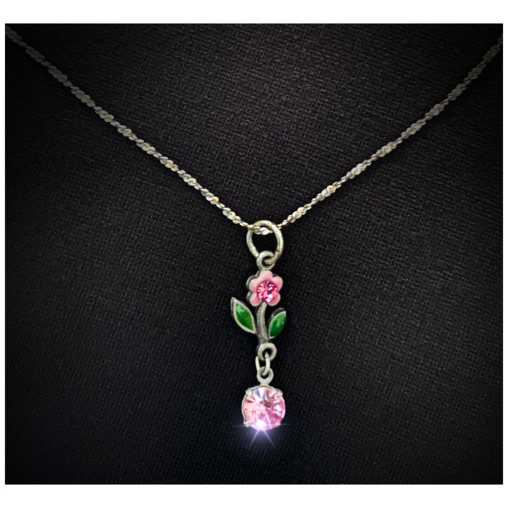 Flower Pendant with Silver Chain